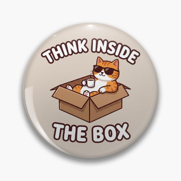Item preview, Think Inside the Box Cool Cat – Funny Lazy Cat Parody Design designed and sold by WordPlayStudio.