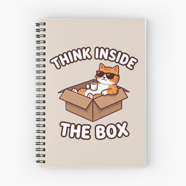 Item preview, Think Inside the Box Cool Cat – Funny Lazy Cat Parody Design designed and sold by WordPlayStudio.