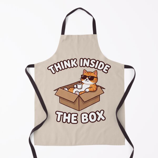 Item preview, Think Inside the Box Cool Cat – Funny Lazy Cat Parody Design designed and sold by WordPlayStudio.