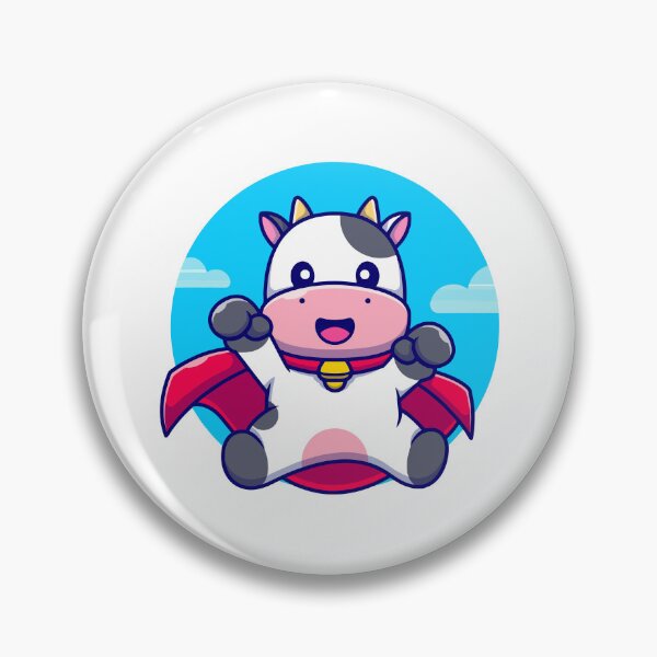Item preview, Cute Superhero Cow Flying In Sky Cartoon designed and sold by Clara D 	 Leclair.