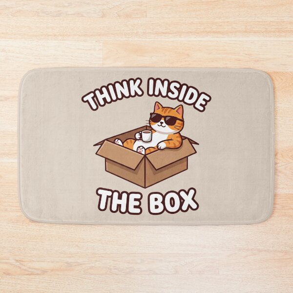 Item preview, Think Inside the Box Cool Cat – Funny Lazy Cat Parody Design designed and sold by WordPlayStudio.