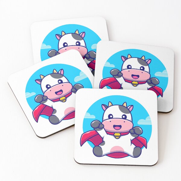 Item preview, Cute Superhero Cow Flying In Sky Cartoon designed and sold by Clara D 	 Leclair.