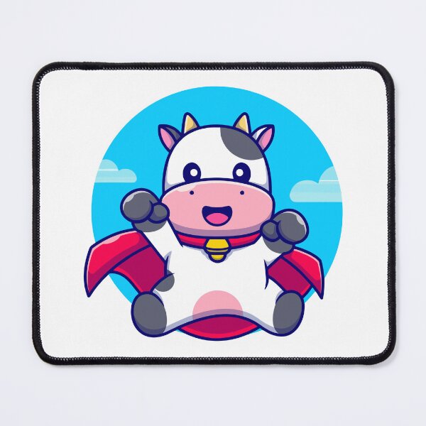 Item preview, Cute Superhero Cow Flying In Sky Cartoon designed and sold by Clara D 	 Leclair.