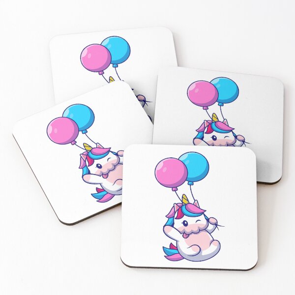 Item preview, Cute Unicorn Floating With Colorful Balloons Cartoon designed and sold by Clara D 	 Leclair.