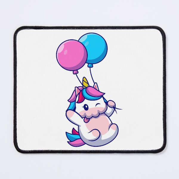 Item preview, Cute Unicorn Floating With Colorful Balloons Cartoon designed and sold by Clara D Leclair.