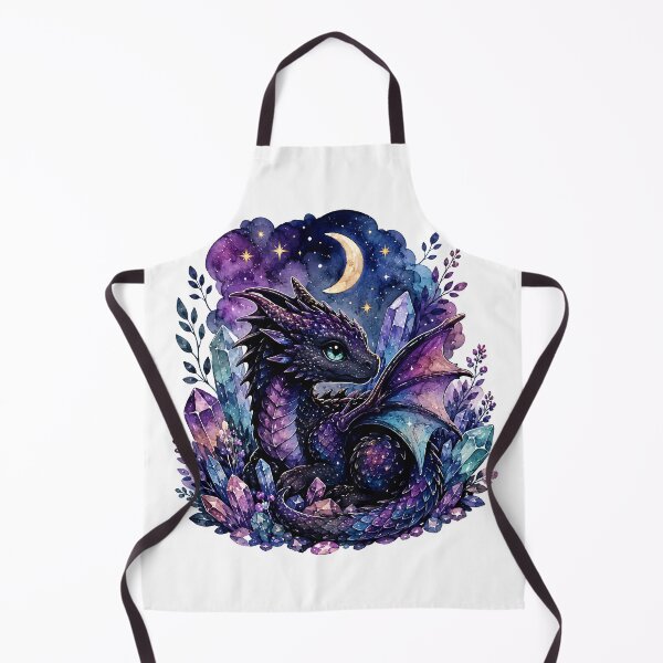 Item preview, Watercolor Celestial Baby Dragon with Amethyst Crystals  designed and sold by Jaideep Walia.