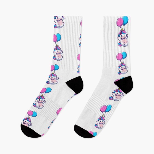Item preview, Cute Unicorn Floating With Colorful Balloons Cartoon designed and sold by Clara D 	 Leclair.