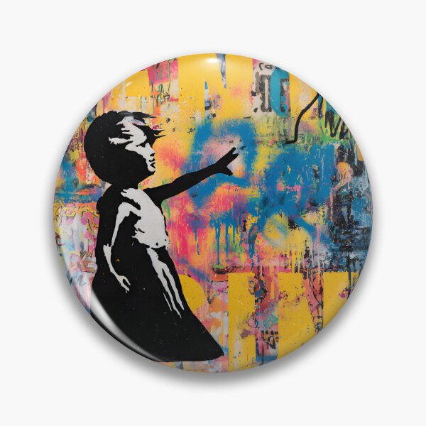 Item preview, Street Mural Girl With Red Heart Balloon Art  designed and sold by GrinGalore.