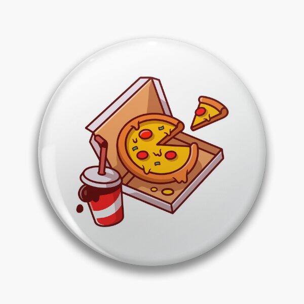 Item preview, Cute Pizza Fast Food Feast Cartoon Illustration designed and sold by Clara D 	 Leclair.