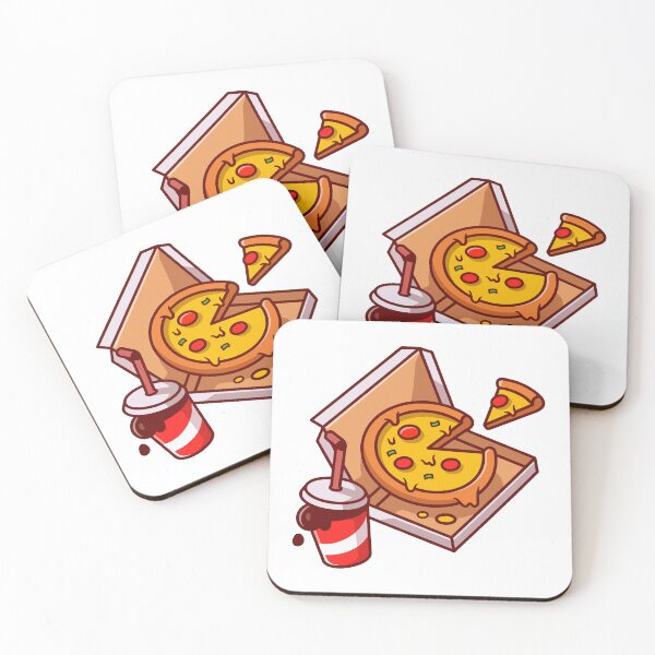 Item preview, Cute Pizza Fast Food Feast Cartoon Illustration designed and sold by Clara D 	 Leclair.