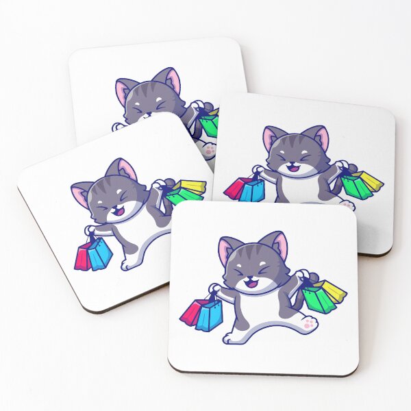 Item preview, Cute Cat Enjoying Shopping Spree Cartoon designed and sold by Clara D 	 Leclair.