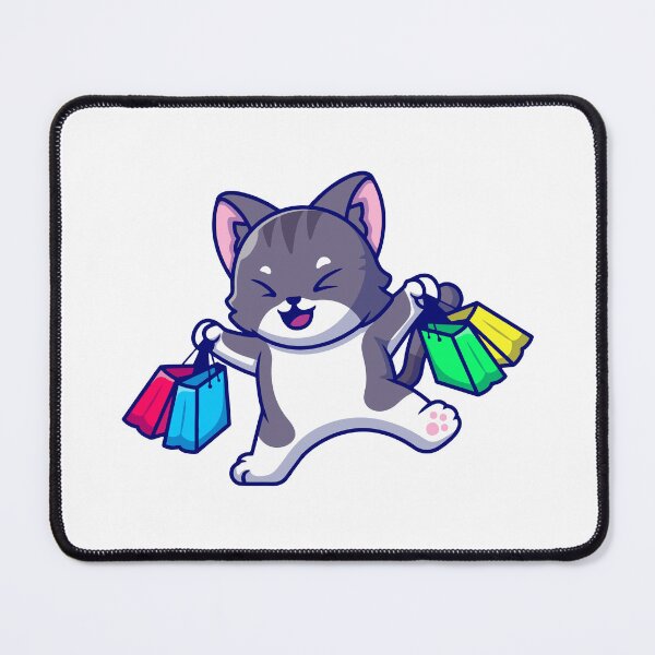 Item preview, Cute Cat Enjoying Shopping Spree Cartoon designed and sold by Clara D Leclair.