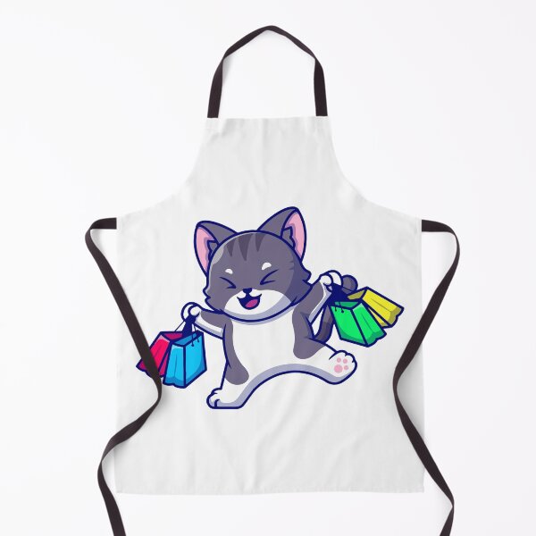 Item preview, Cute Cat Enjoying Shopping Spree Cartoon designed and sold by Clara D Leclair.