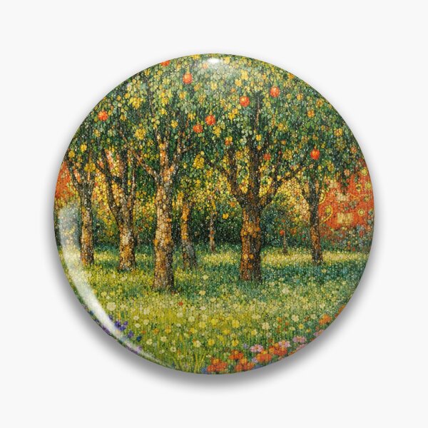 Item preview, Mosaic Garden with Fruit Trees and Wildflowers Colorful Botanical Painting designed and sold by Owcomm.