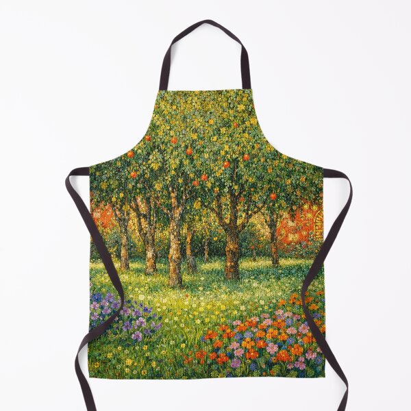Item preview, Mosaic Garden with Fruit Trees and Wildflowers Colorful Botanical Painting designed and sold by Owcomm.