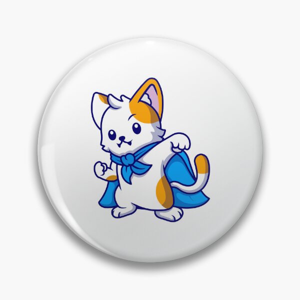 Item preview, Cute Superhero Cat Wearing Blue Cape Cartoon designed and sold by Clara D 	 Leclair.