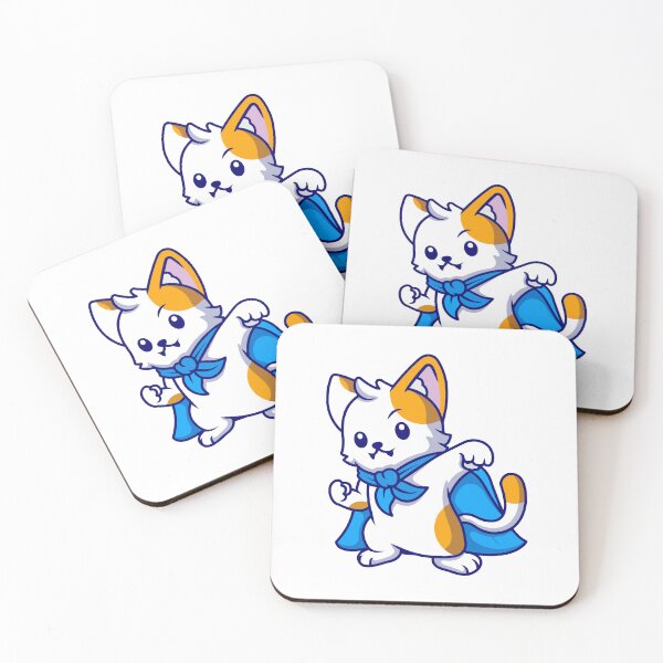 Item preview, Cute Superhero Cat Wearing Blue Cape Cartoon designed and sold by Clara D 	 Leclair.