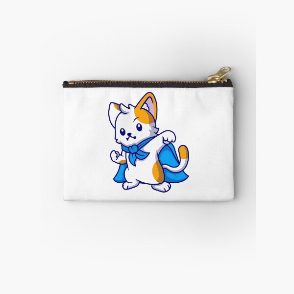 Item preview, Cute Superhero Cat Wearing Blue Cape Cartoon designed and sold by Clara D 	 Leclair.