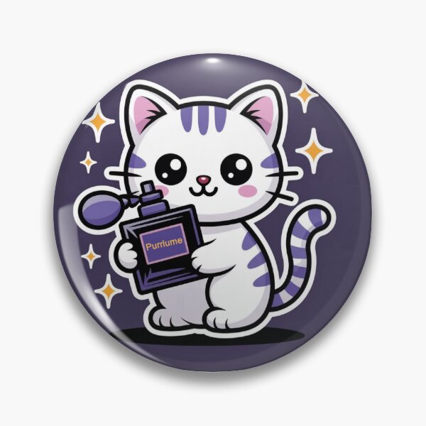 Item preview, Kawaii Cat with Perfume Bottle - Dark Purple Sticker designed and sold by Purrlume.