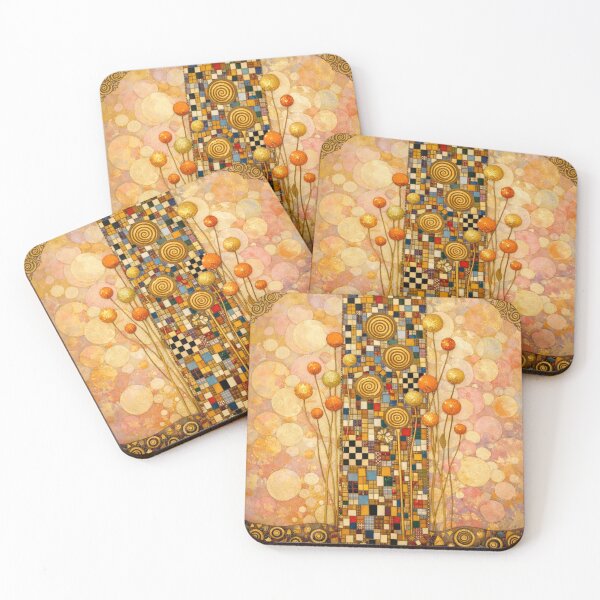 Item preview, Golden Mosaic Garden Art Nouveau Whimsical Floral Tapestry designed and sold by Owcomm.