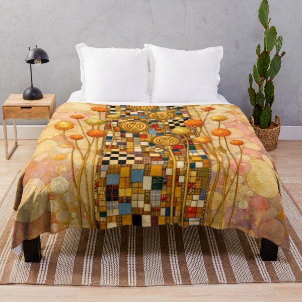 Item preview, Golden Mosaic Garden Art Nouveau Whimsical Floral Tapestry designed and sold by Owcomm.