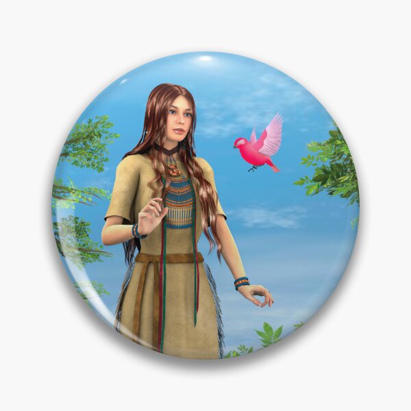 Item preview, Native American Woman Forest Bird Art designed and sold by Vac1.