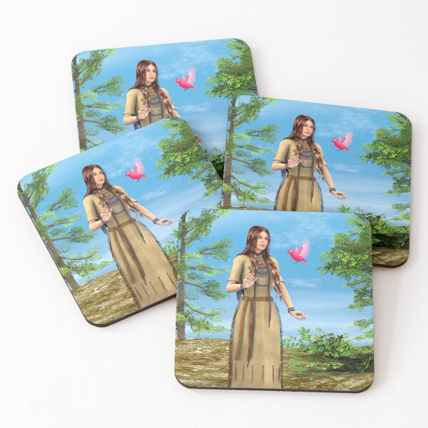 Item preview, Native American Woman Forest Bird Art designed and sold by Vac1.