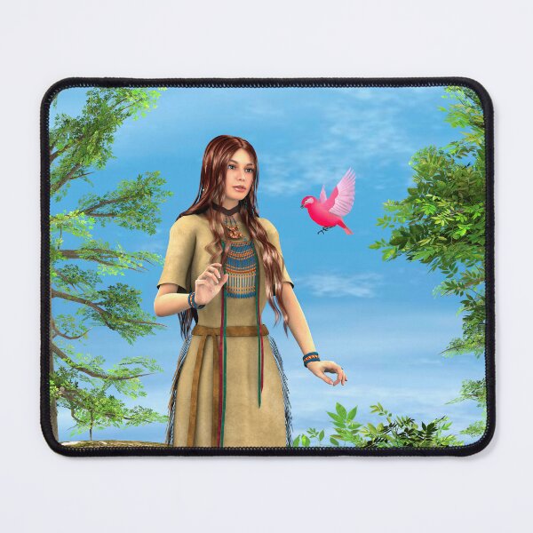 Item preview, Native American Woman Forest Bird Art designed and sold by Vac1.