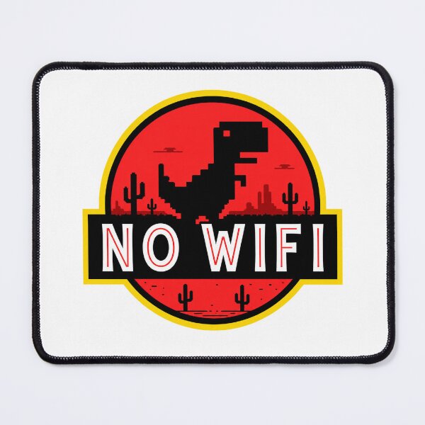 Item preview, No Wifi Dinosaur Sticker – Funny Jurassic Park Parody T-Rex Chrome Dino Game designed and sold by ClickToSticker.