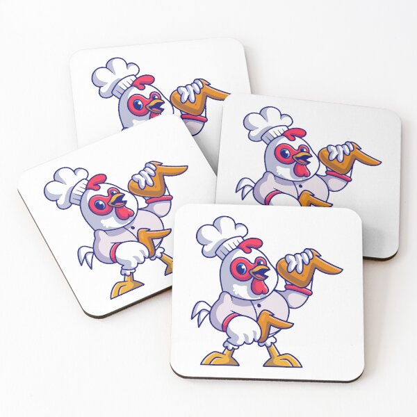 Item preview, Cute Chicken Chef Holding Fried Wings Mascot designed and sold by Clara D 	 Leclair.