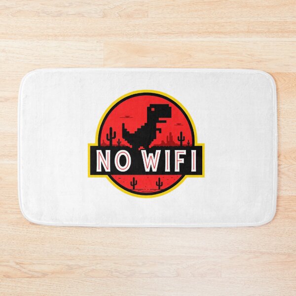 Item preview, No Wifi Dinosaur Sticker – Funny Jurassic Park Parody T-Rex Chrome Dino Game designed and sold by ClickToSticker.