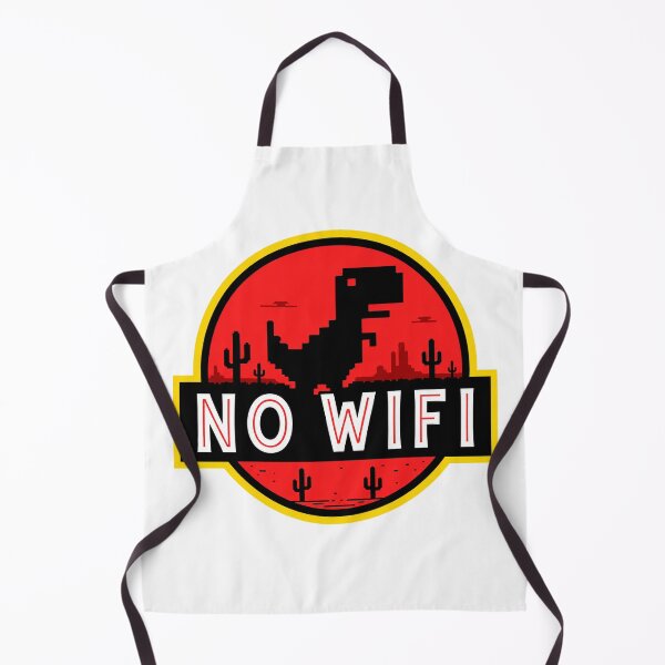Item preview, No Wifi Dinosaur Sticker – Funny Jurassic Park Parody T-Rex Chrome Dino Game designed and sold by ClickToSticker.