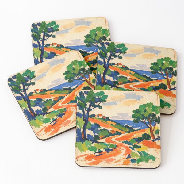 Item preview, Fauvist Mediterranean Landscape with Red Earth and Blue Sea designed and sold by Owcomm.