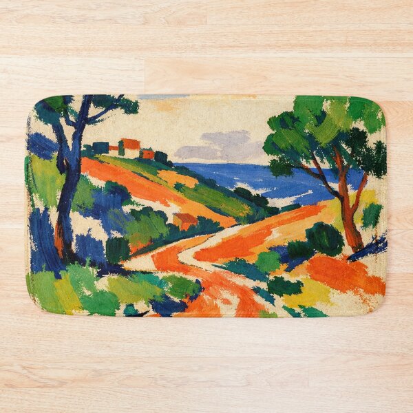 Item preview, Fauvist Mediterranean Landscape with Red Earth and Blue Sea designed and sold by Owcomm.