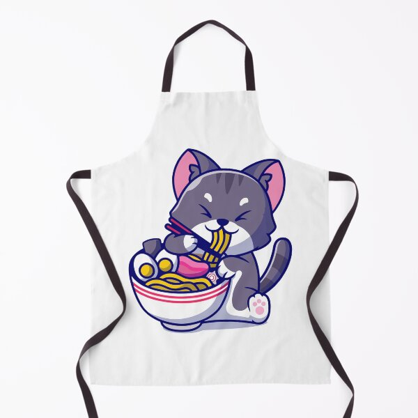 Item preview, Cute Kawaii Cat Eating Japanese Ramen Noodles designed and sold by Clara D Leclair.