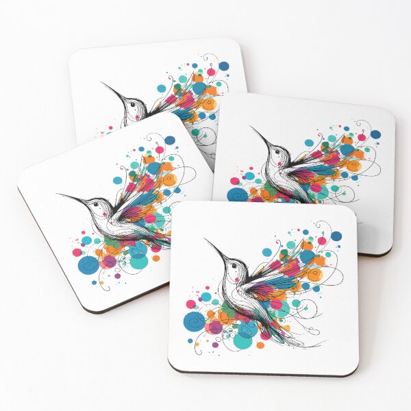 Item preview, Vibrant Abstract Hummingbird Painting designed and sold by Fabrikola.