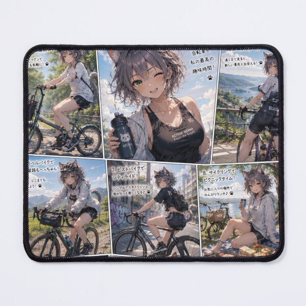Item preview, Active Catgirl Cycling Adventures – Cute Anime Bike Life Poster designed and sold by RinaWorksJP.
