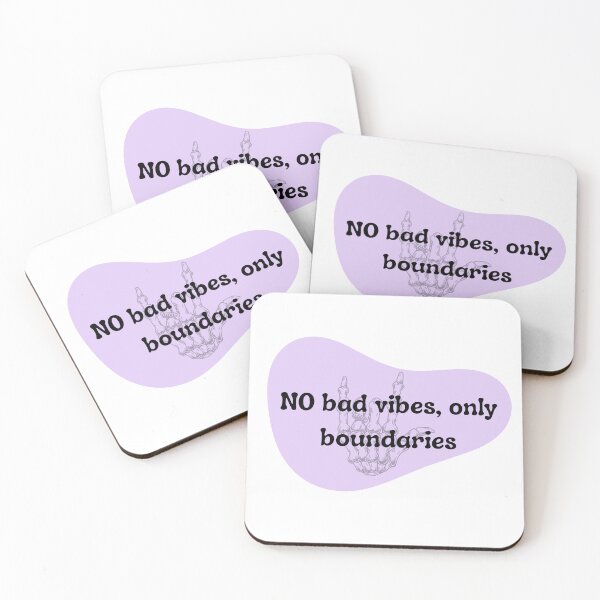 Item preview, No Bad Vibes, Only Boundaries Sticker | Funny Self Care Quote | Peaceful Energy Design designed and sold by Pandey14.