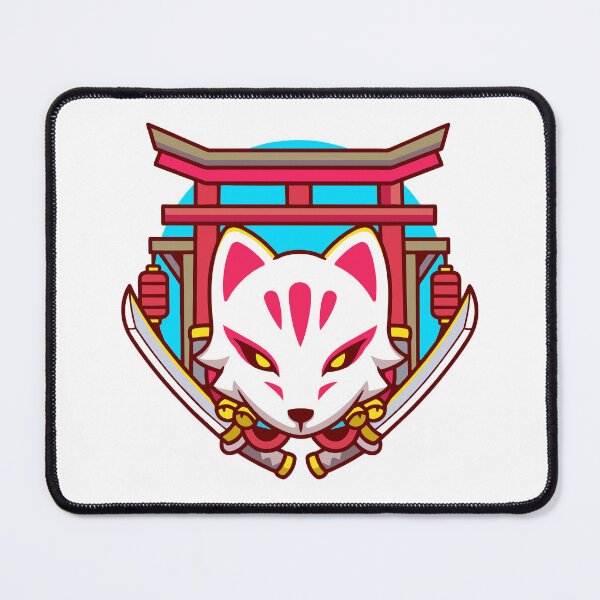 Item preview, Japanese Kitsune Fox Mask With Dual Katanas designed and sold by Clara D 	 Leclair.