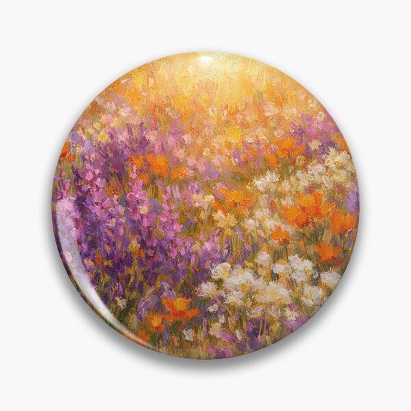 Item preview, Golden Hour Wildflower Meadow Impressionist Oil Painting designed and sold by Owcomm.