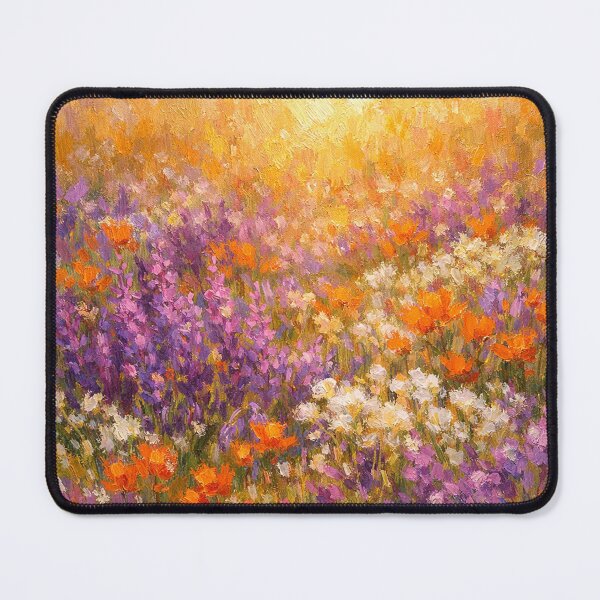 Item preview, Golden Hour Wildflower Meadow Impressionist Oil Painting designed and sold by Owcomm.