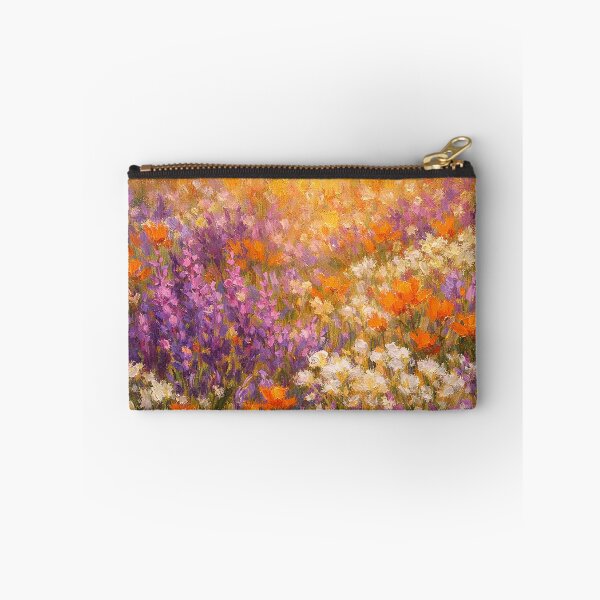 Item preview, Golden Hour Wildflower Meadow Impressionist Oil Painting designed and sold by Owcomm.