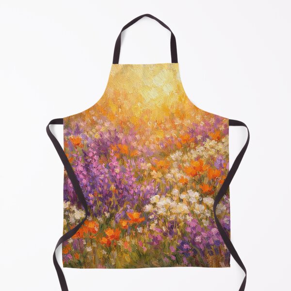 Item preview, Golden Hour Wildflower Meadow Impressionist Oil Painting designed and sold by Owcomm.