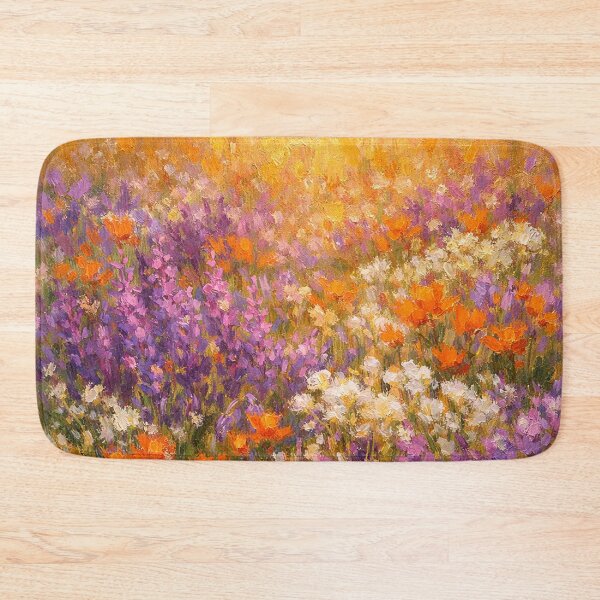 Item preview, Golden Hour Wildflower Meadow Impressionist Oil Painting designed and sold by Owcomm.
