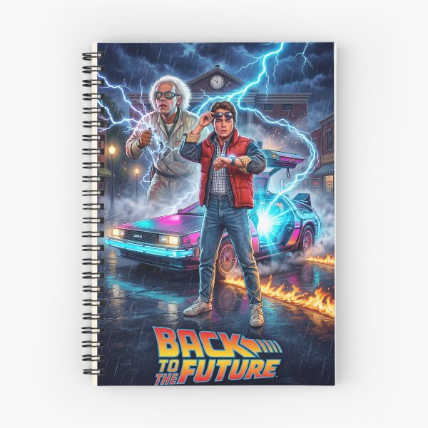 Item preview, Back to the Future Marty McFly and DeLorean Cinematic Poster designed and sold by NeonArcadeForge.