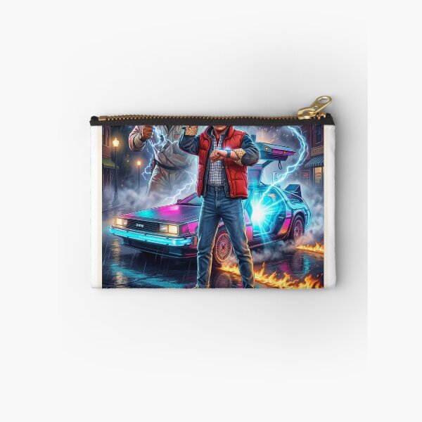 Item preview, Back to the Future Marty McFly and DeLorean Cinematic Poster designed and sold by NeonArcadeForge.