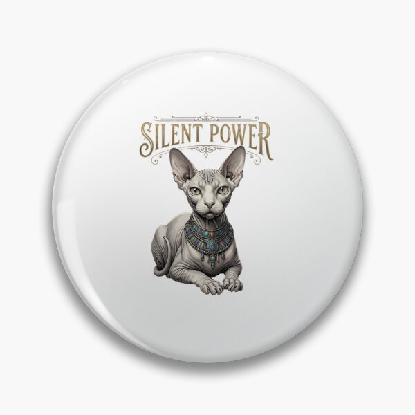 Item preview, Silent Power Egyptian Pharaoh Sphynx Cat Art designed and sold by GiggleInkTees.