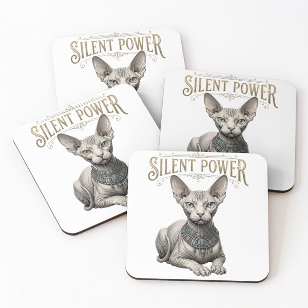 Item preview, Silent Power Egyptian Pharaoh Sphynx Cat Art designed and sold by GiggleInkTees.