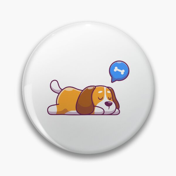 Item preview, Cute Beagle Dog Sleeping and Dreaming of a Bone Mascot designed and sold by Clara D Leclair.