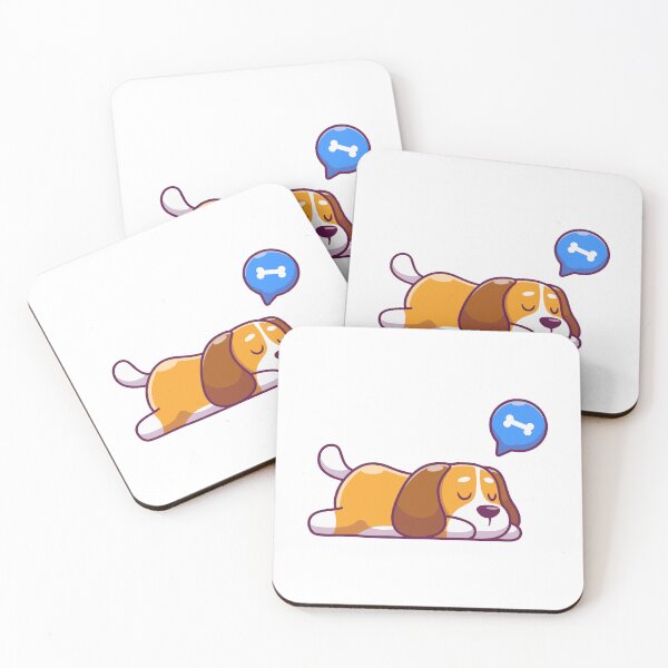 Item preview, Cute Beagle Dog Sleeping and Dreaming of a Bone Mascot designed and sold by Clara D 	 Leclair.